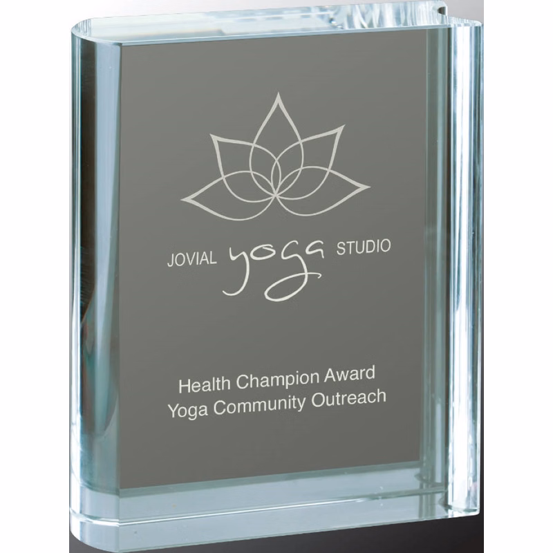 4 1/2" x 6" Clear Crystal Book Award