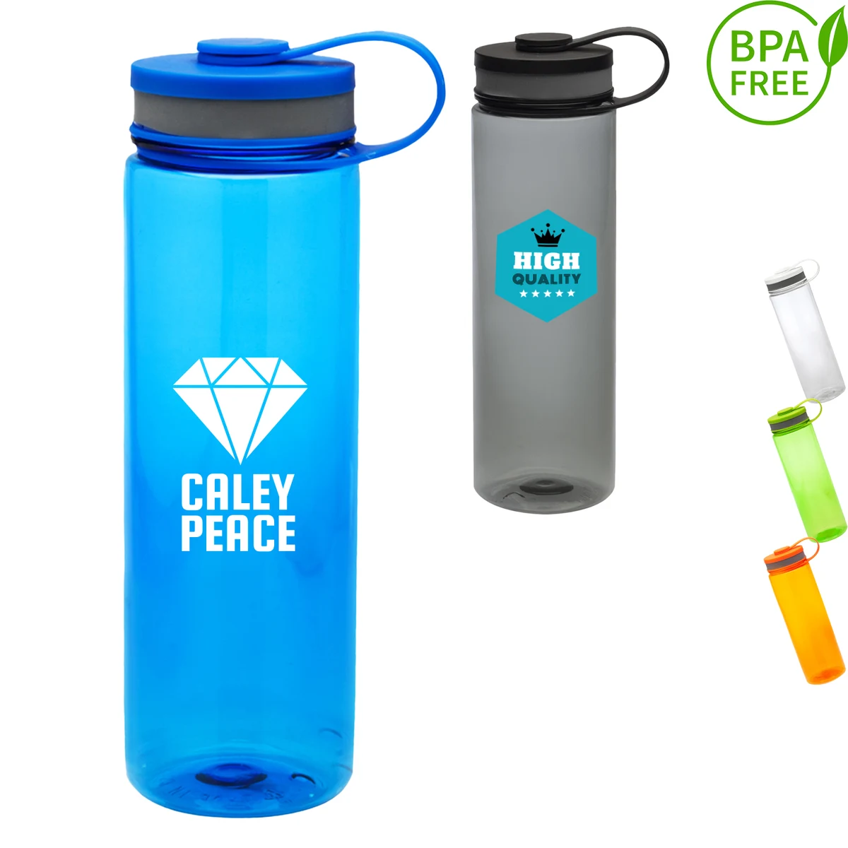 26 oz. BPA free Wide Mouth Sports Bottles w/ Tethered Lid 1