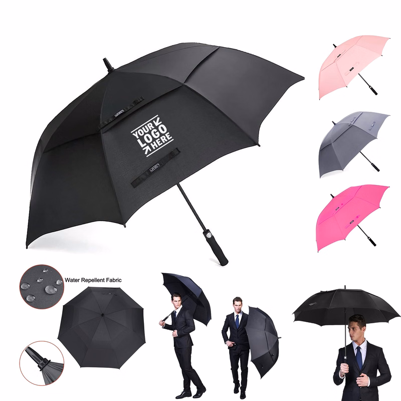 Oversize Extra Large Double Canopy Vented Windproof 47/54/62/68 Inch Automatic Open Golf Umbrella