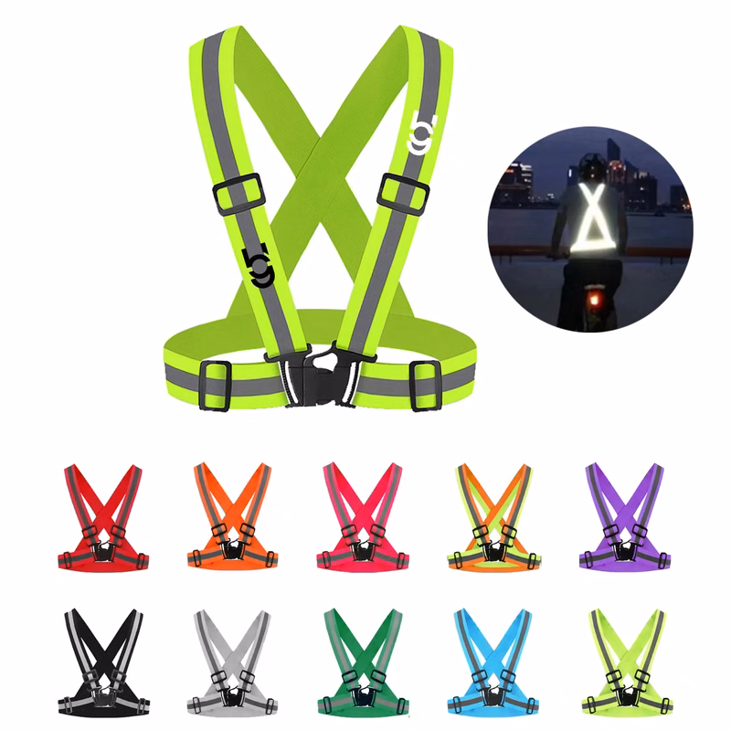 Safety reflective elastic vest and straps