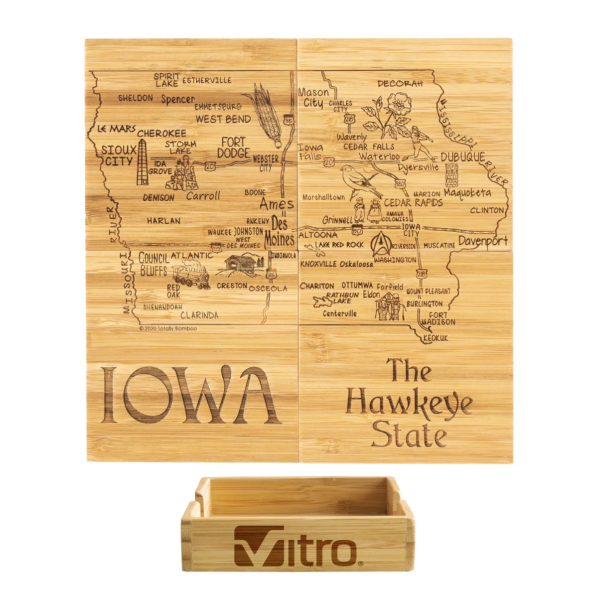Iowa Puzzle Coaster Set 1