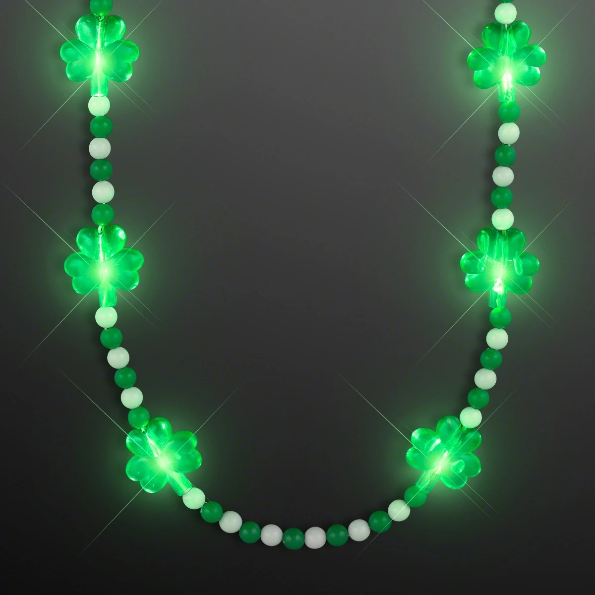 Pretty Light Up Shamrock Bead Necklace 1