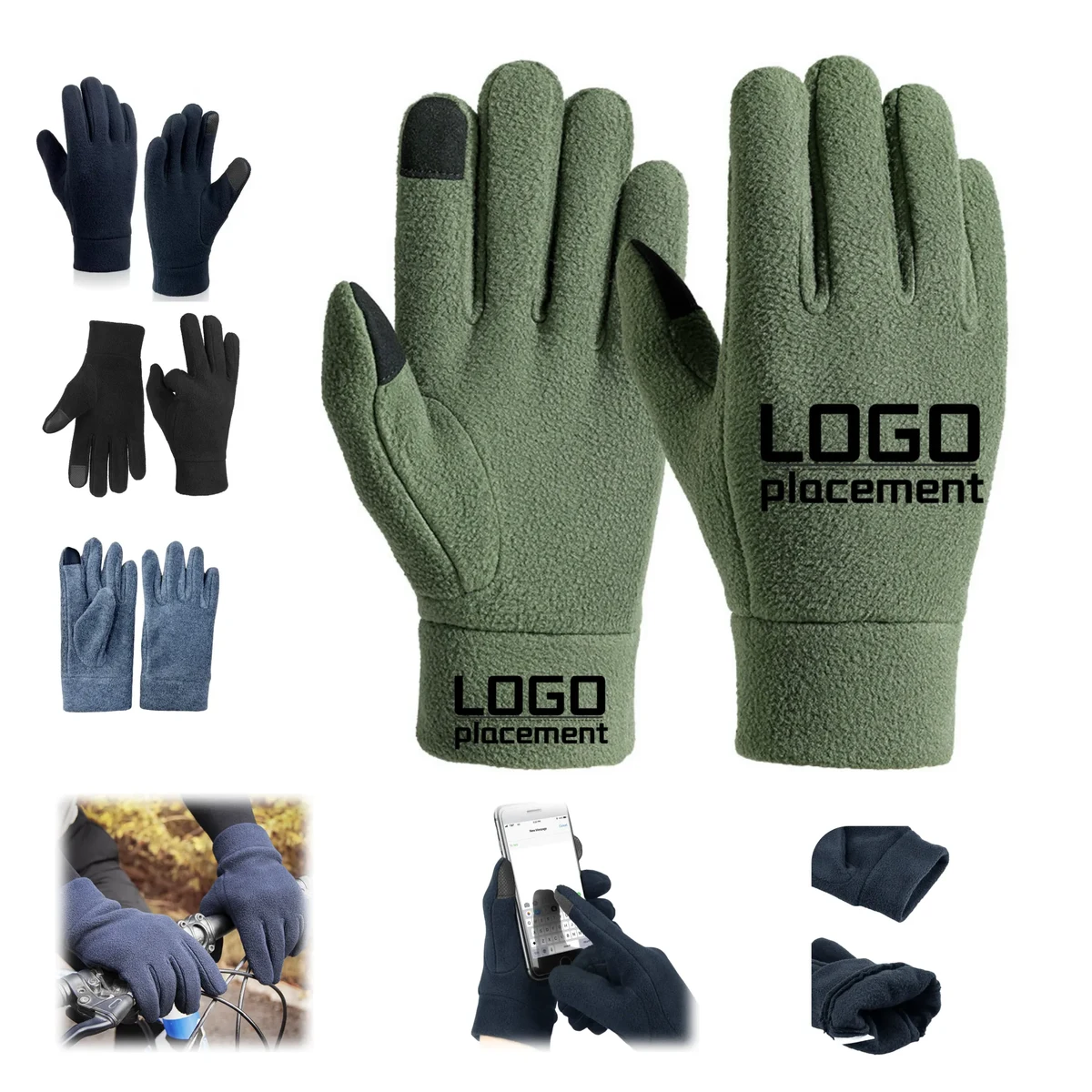 Non - Slip Touchscreen Fleece - Lined Polar Fleece Gloves 1