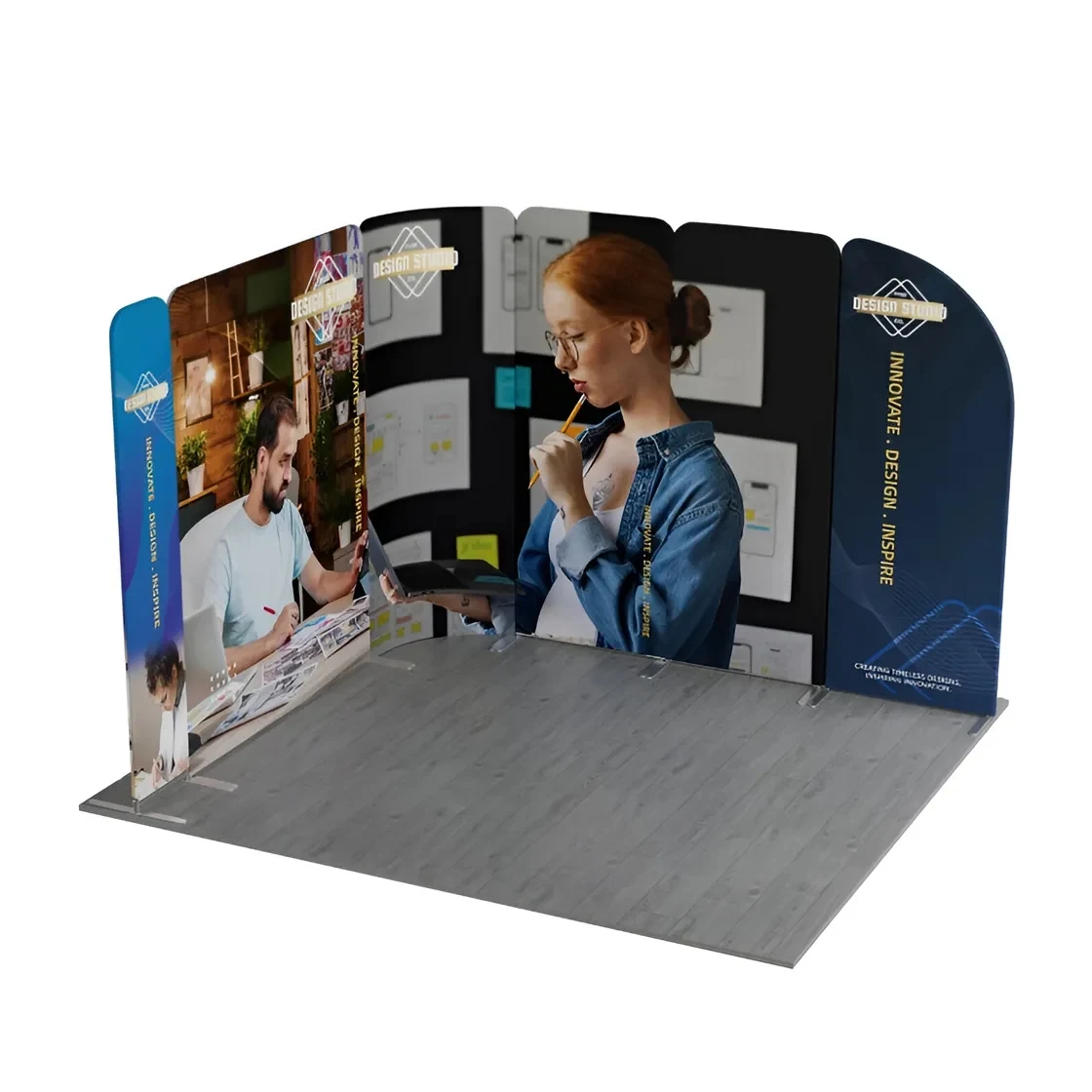 10ft Magnetic Modular Fabric Displays - L Shape Sloped 1