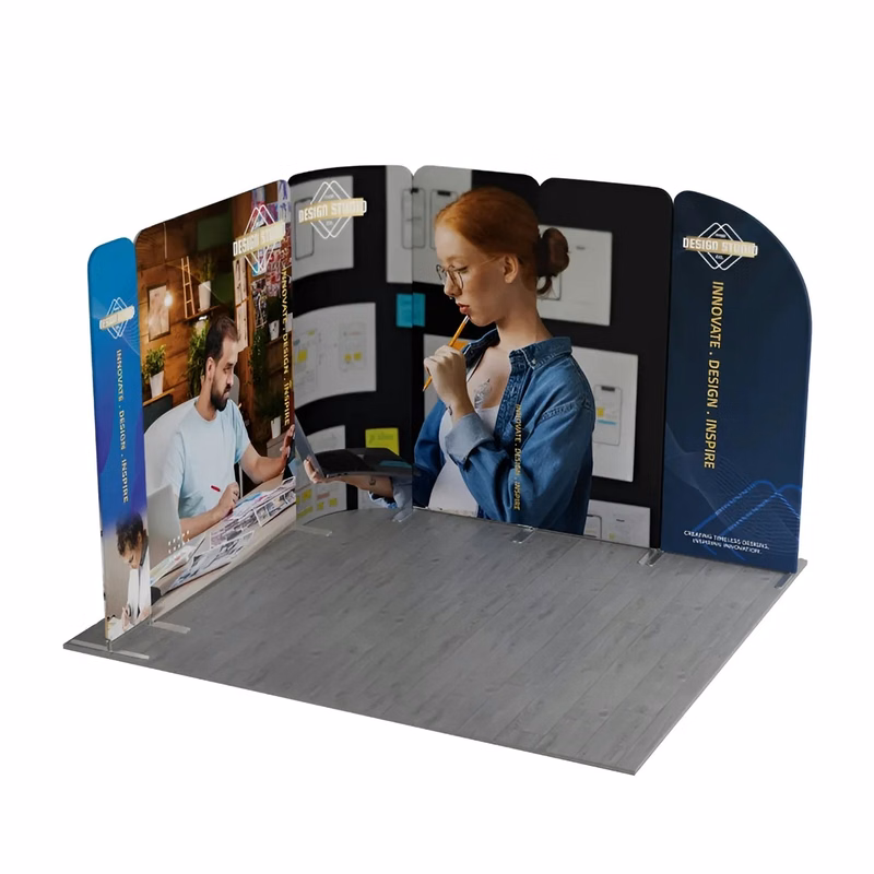 10ft Magnetic Modular Fabric Displays - L Shape Sloped