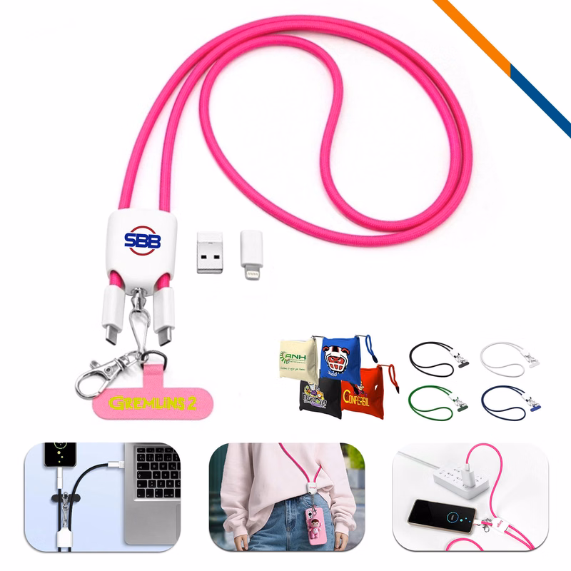 Charda 4in1 Phone Tether Lanyard Fast Charging Cable