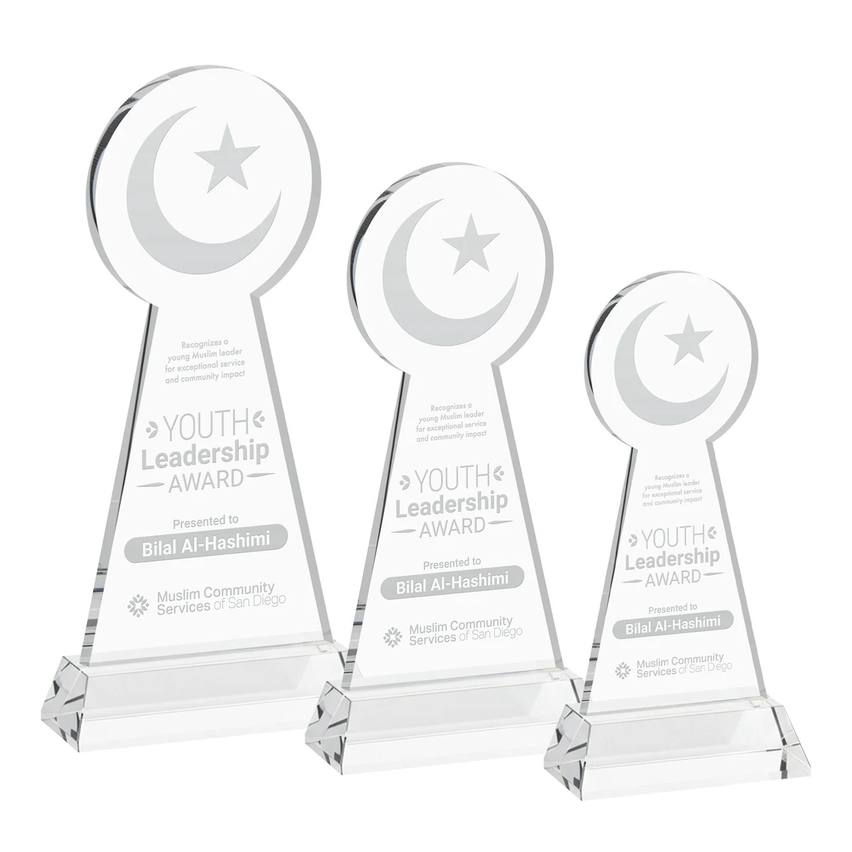 Crescent & Star Award on Hartford Base - Clear 1