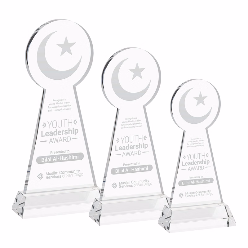 Crescent & Star Award on Hartford Base - Clear