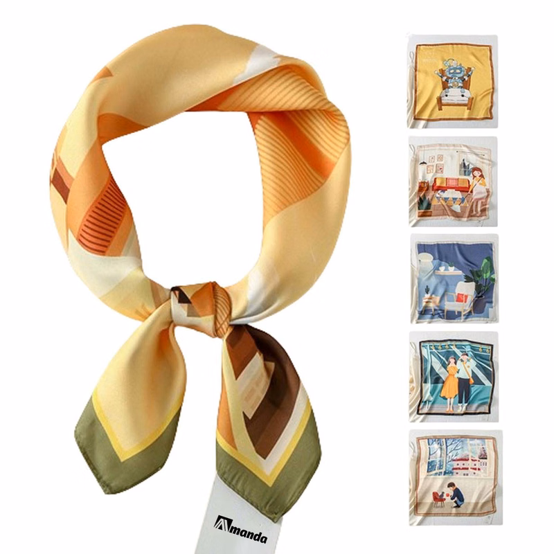 Polyester Silk-Like Square Scarf