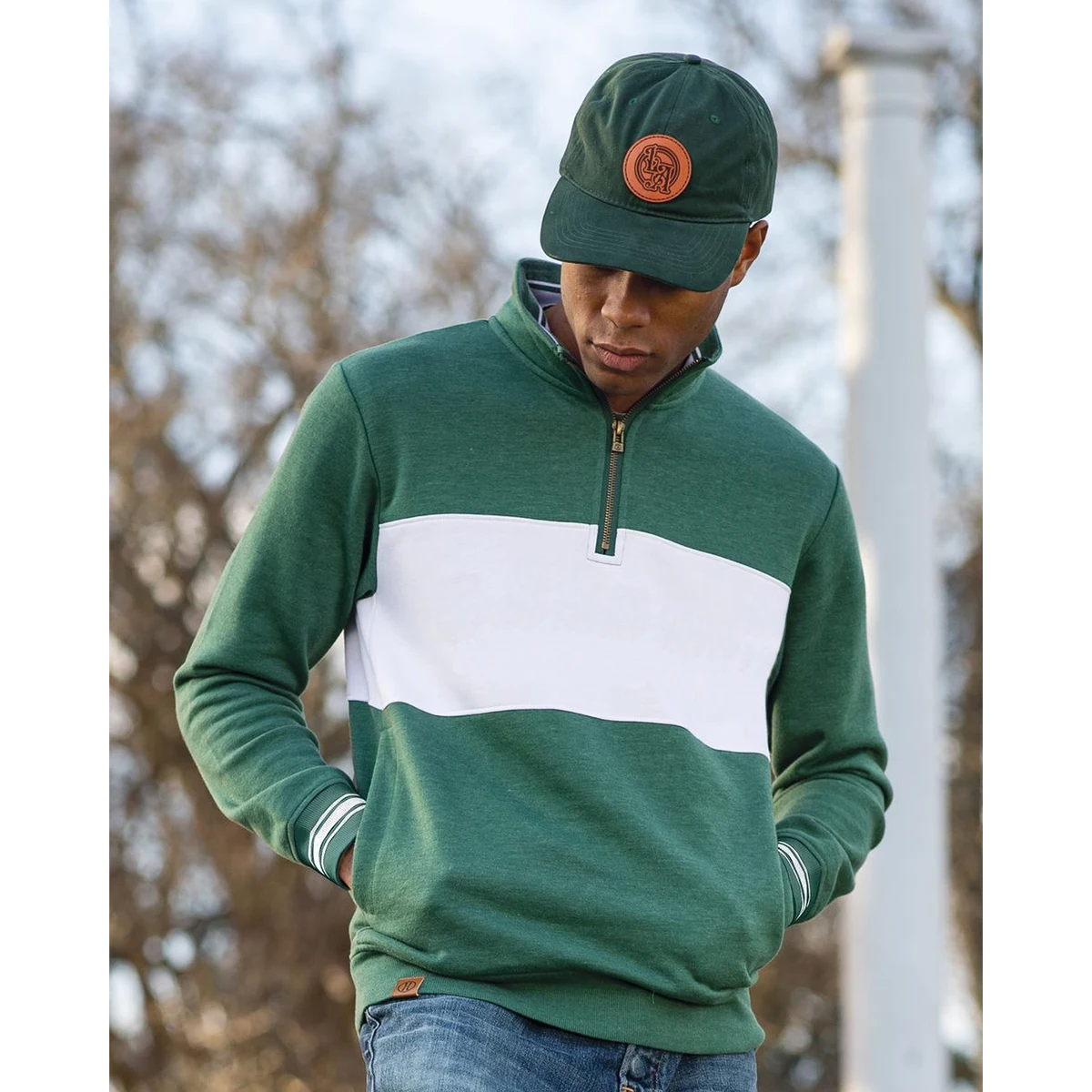 Men's All-American Fleece Colorblocked Quarter-Zip Sweatshirt - 229565, custom hoodie or sweatshirt with logo imprint 1