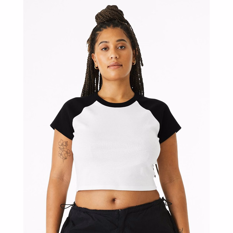 Women's Micro Rib Raglan Baby Tee - 1201
