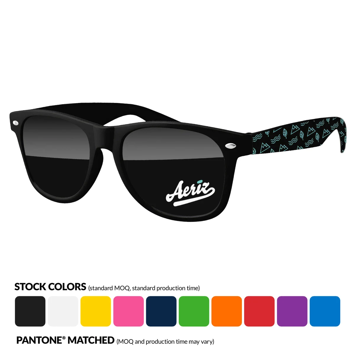 Full Arm Imprint Retro Sunglasses 1