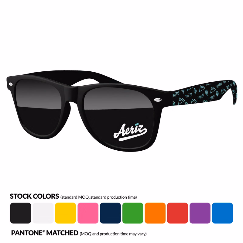 Full Arm Imprint Retro Sunglasses