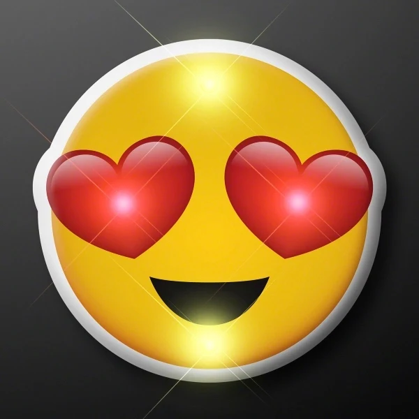 Heart Eyes Emoji LED Blinking Pins 1