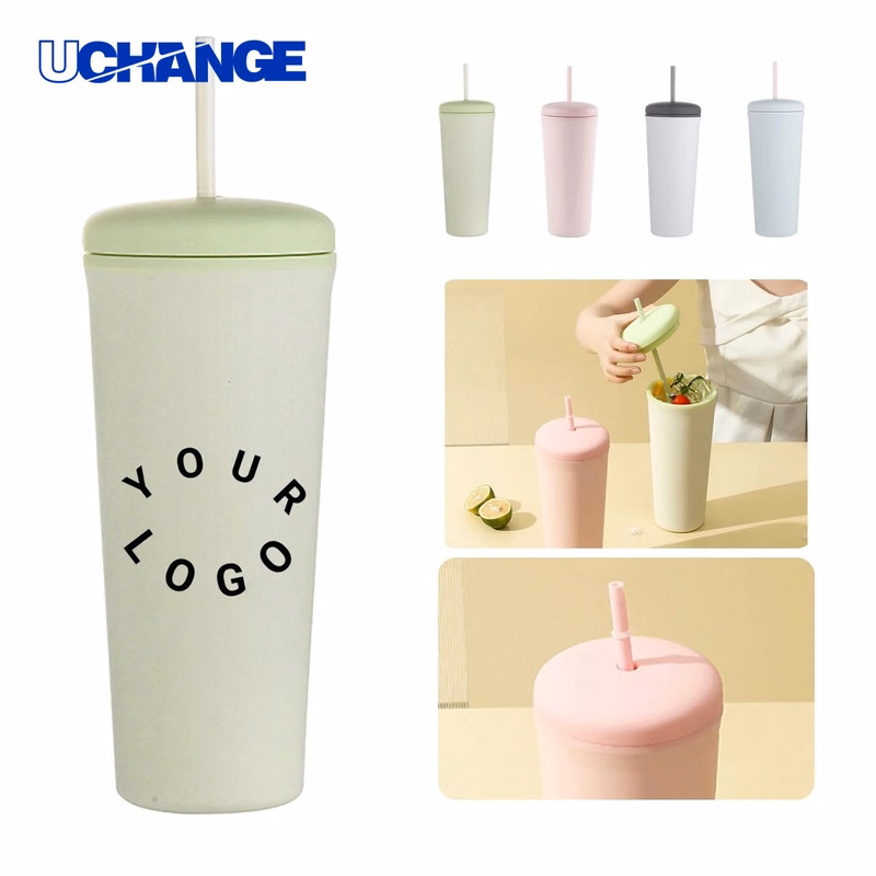 Plastic Straw Tumbler Drinkware Reusable with Leak Proof Seal