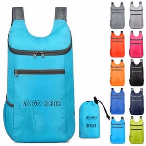 Foldable Carry-On Backpack w/ Drawstring Pouch