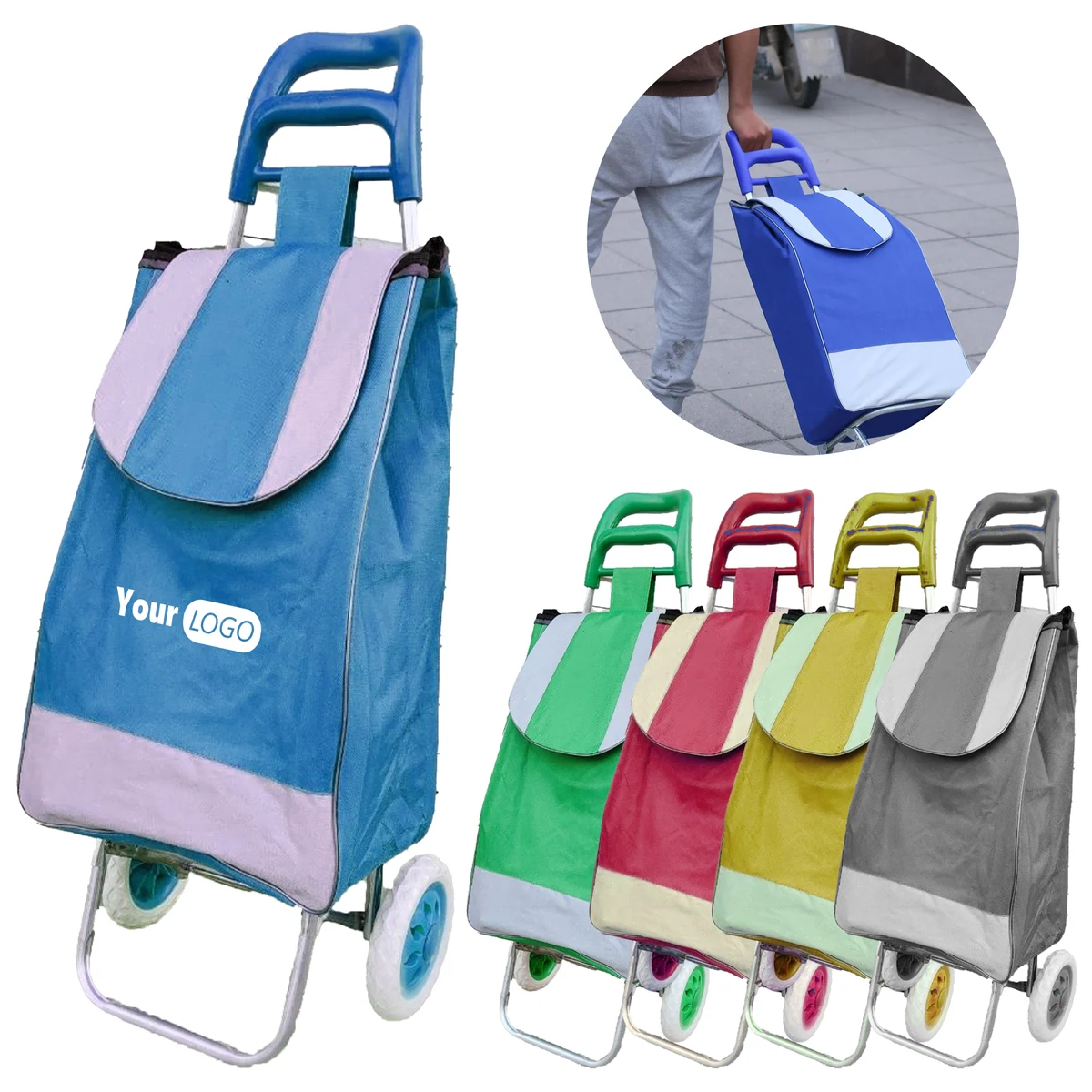 Polyester Compact Foldable Shopping Cart 1