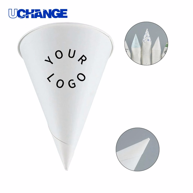 Paper Cone Cups Drinkware Disposable for Ice and Drinks