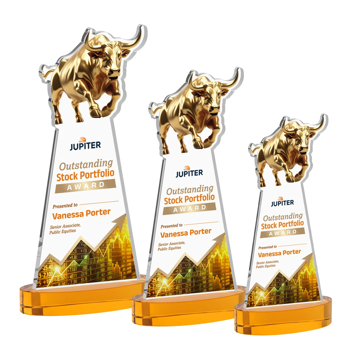 Raging Bull VividPrint™ Award on Alberton Base - Amber 1