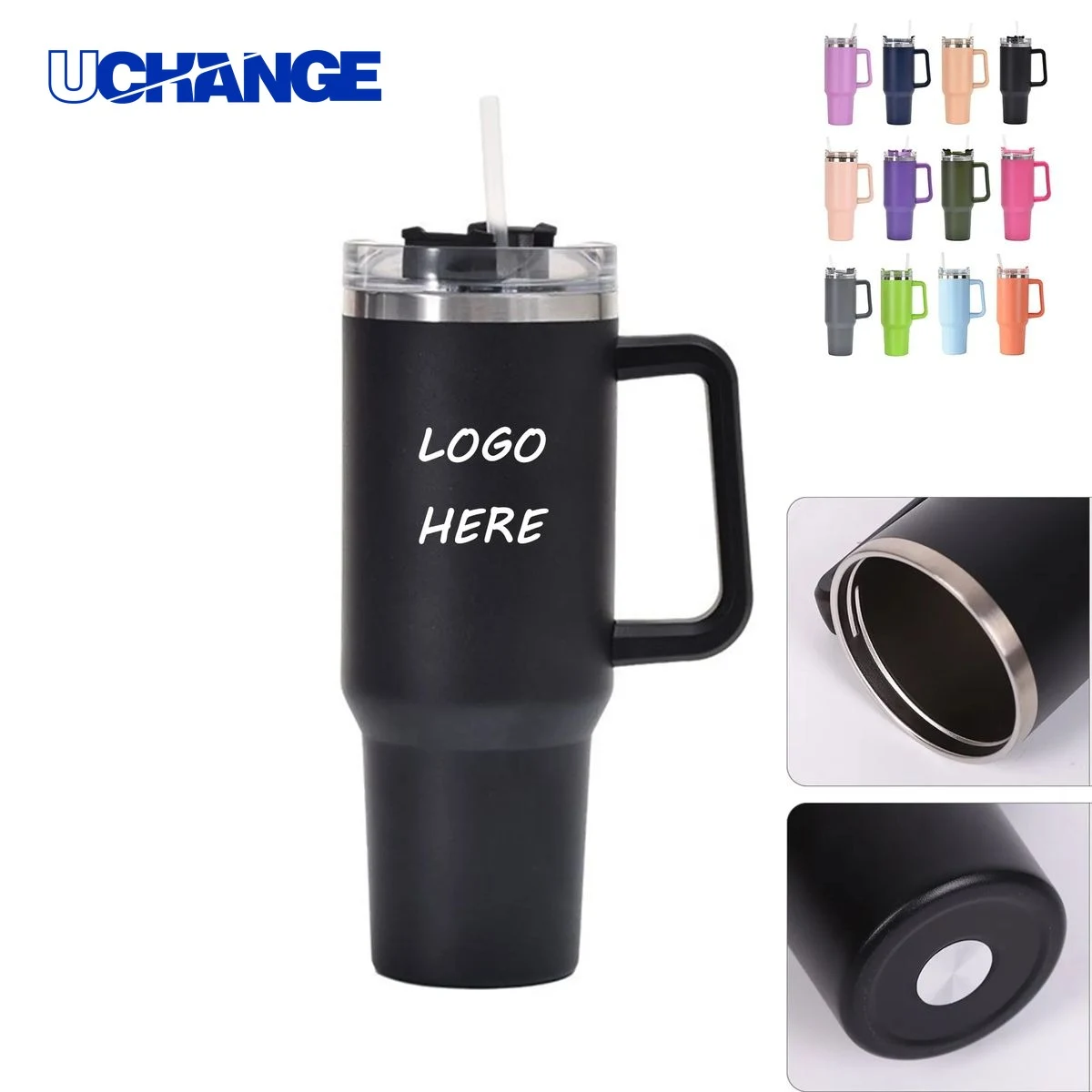 40oz Insulated Tumbler with Straw for Long Outdoor & Travel Use 1