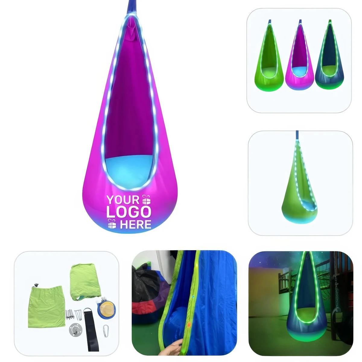 Kids Led Lights Pod Swing Chair 1