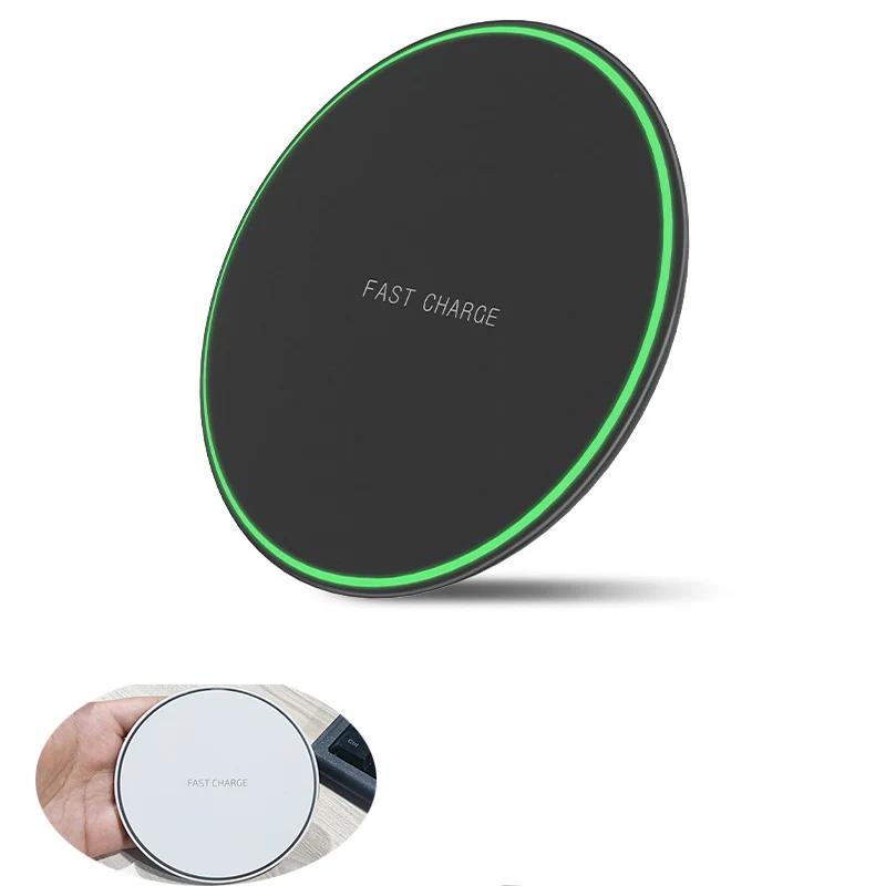 Round 15W Ultra Thin Mirror Qi Wireless Fast Charger 1