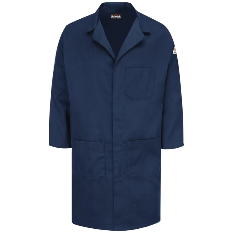 Bulwark Men's Concealed Snap Front Lab Coat - EXCEL FR® ComforTouch® - 6 Oz. - KLL6 1