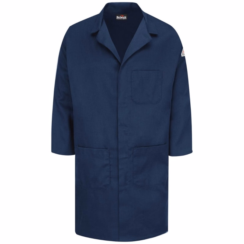 Bulwark Men's Concealed Snap Front Lab Coat - EXCEL FR® ComforTouch® - 6 Oz. - KLL6