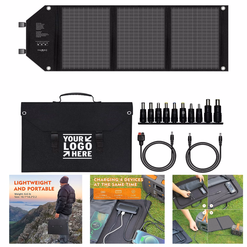 10 Connectors 60W Portable Foldable Solar Generator Panel