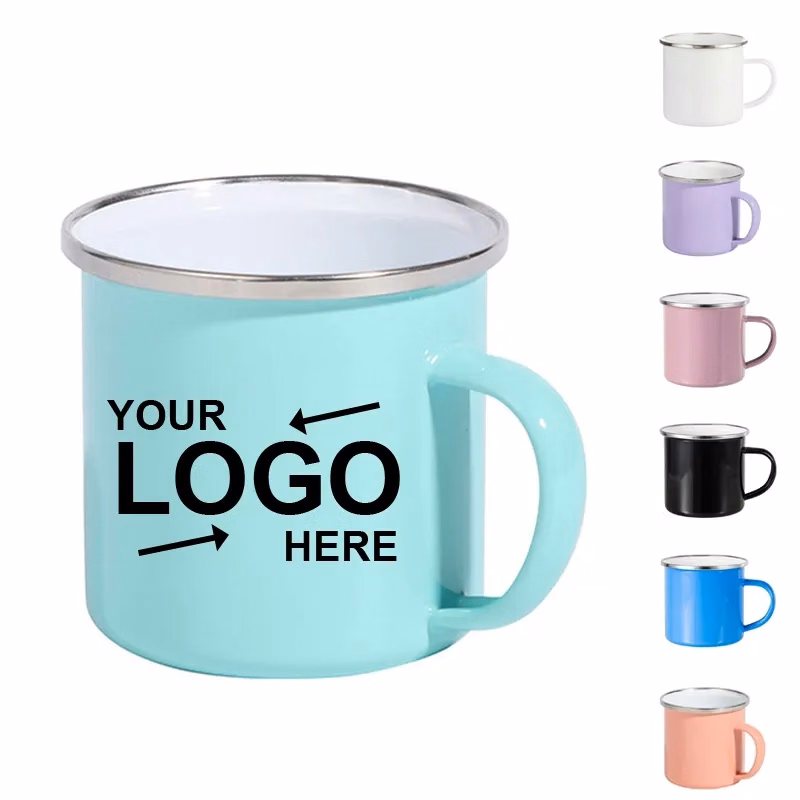 12 Oz Enamel Cup With Stainless Steel