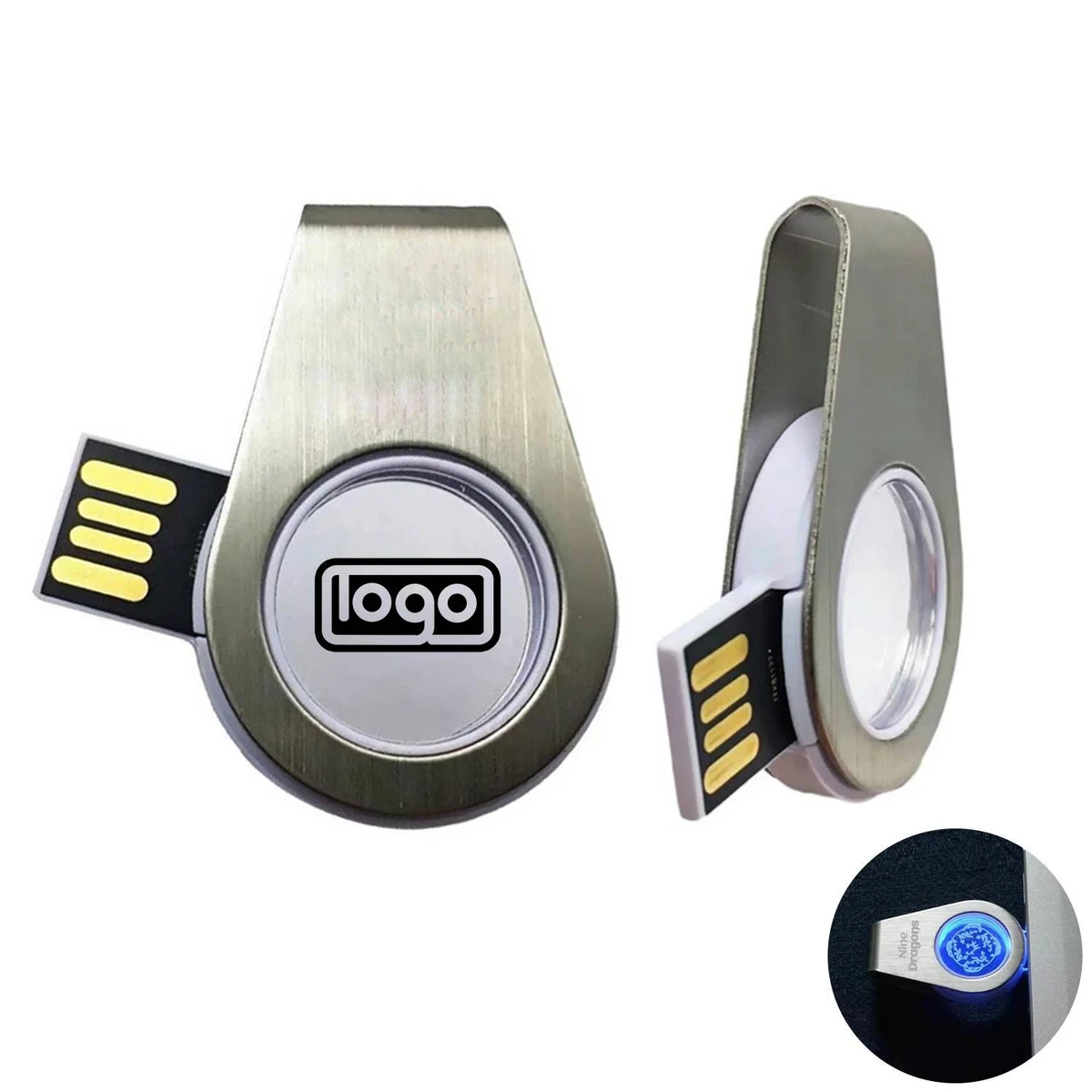 16G Light Up 360 degrees Rotating Acrylic USB 1