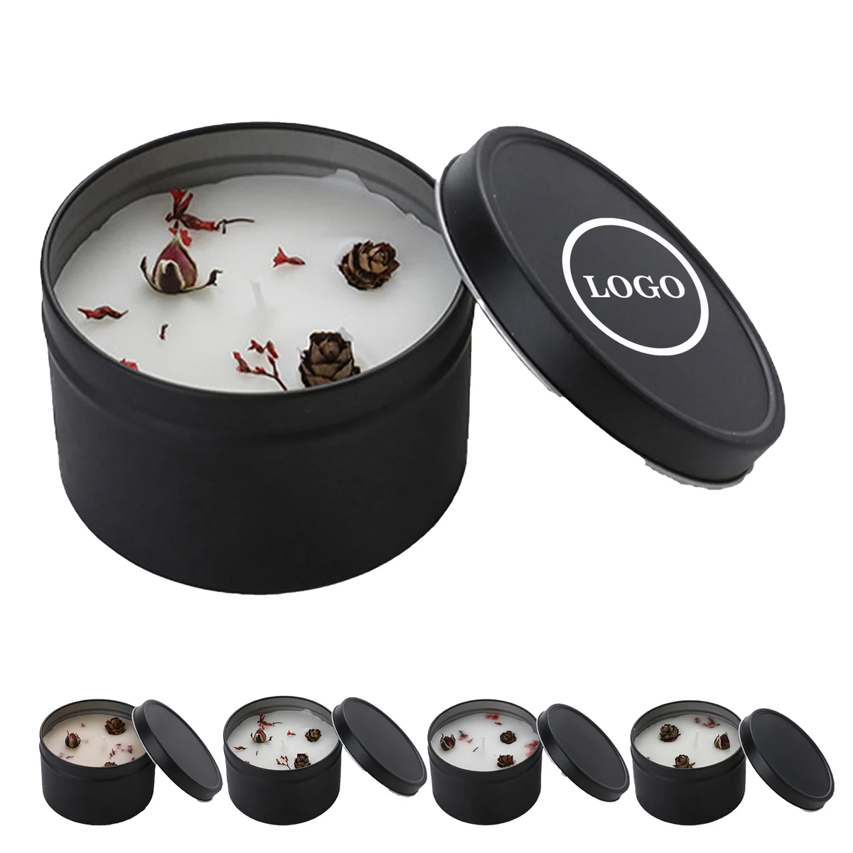Scented Soy Wax Candle with Lid 1