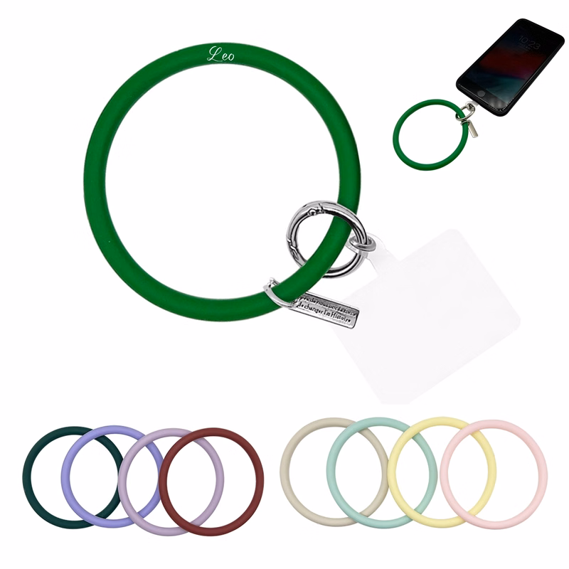 Round Silicone Bracelet Keychain