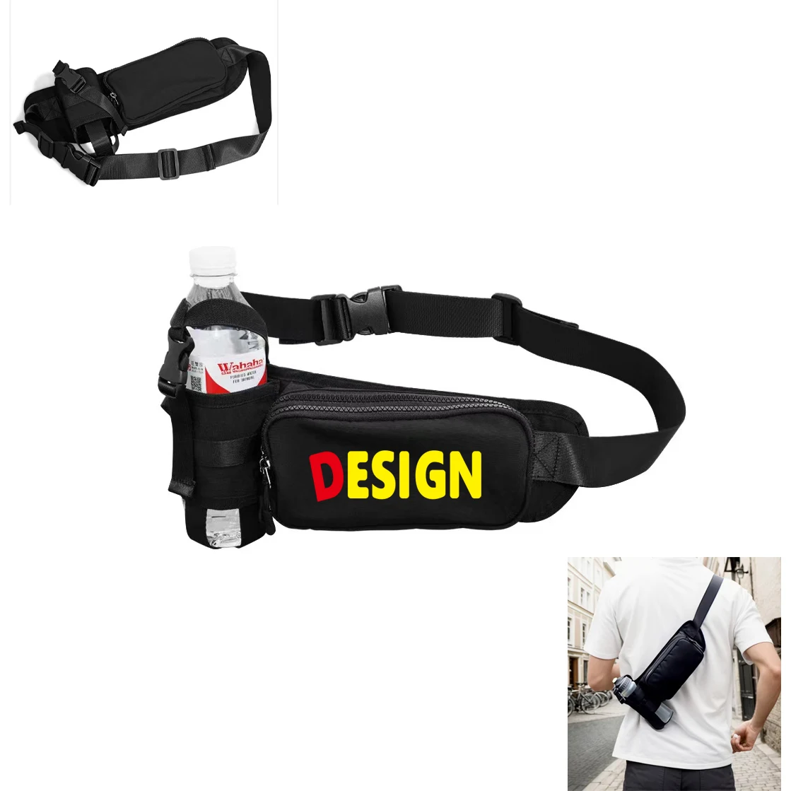 Running Belt with Adjustable Strap and Water Bottle Holder 1