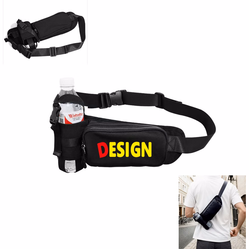 Running Belt with Adjustable Strap and Water Bottle Holder