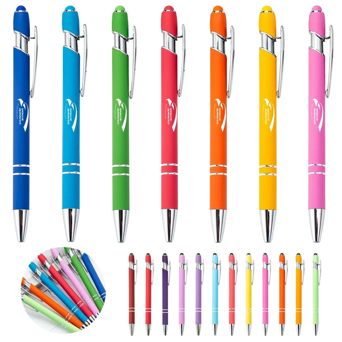 2-in-1 Retractable Capacitive Stylus Metal Tip Ballpoint Pen 1