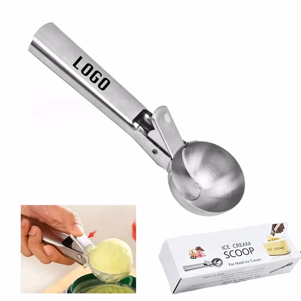 Custom Stainless Steel Ice Cream Scoop Trigger Release — Premium Kitchen Tool