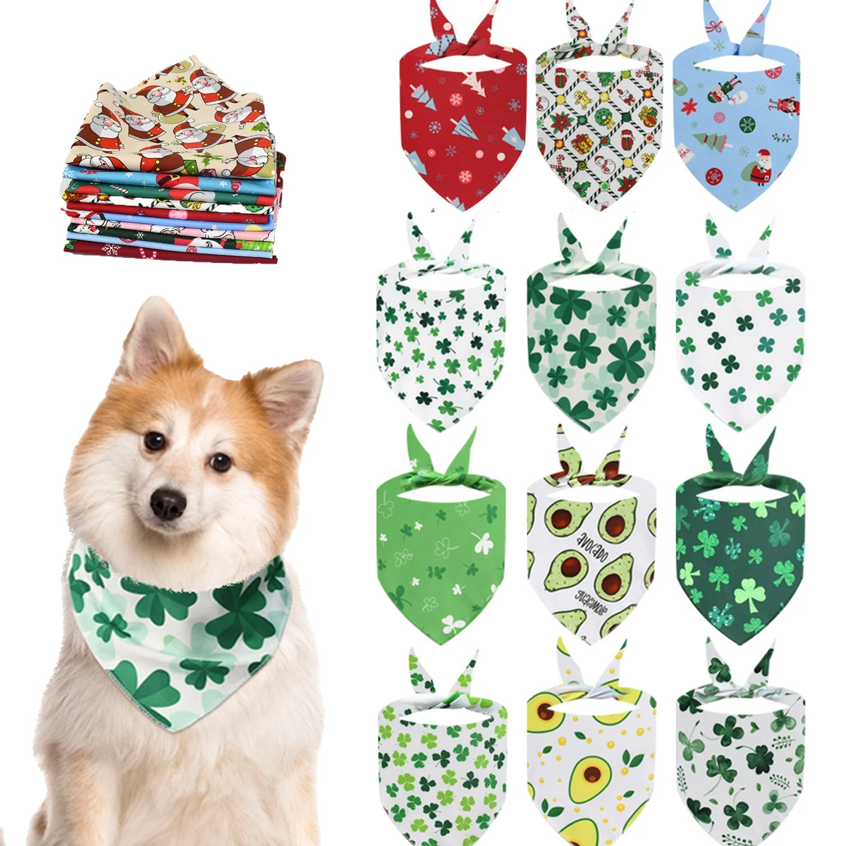 Seasonal Decorative Pet Triangle Scarf 1