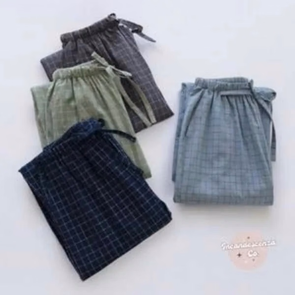 Cozy Gingham Cotton Pyjama Pants for Men & Women