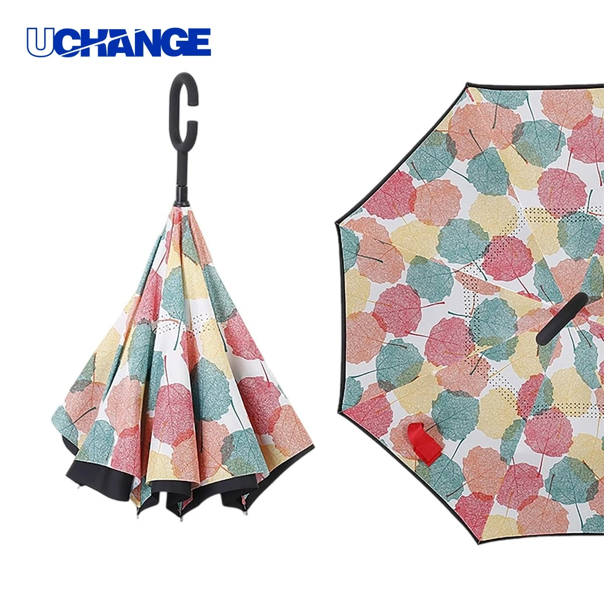 Reverse Folding Umbrella with Wrist Handle 42" x 31.5" 1