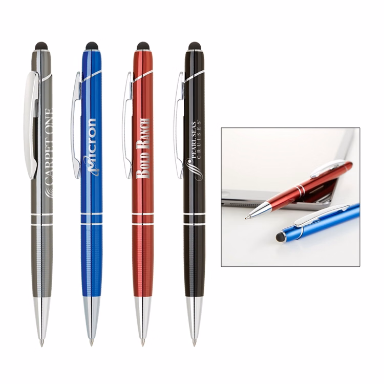 Anodize aluminum ballpoint pen with capacitive stylus