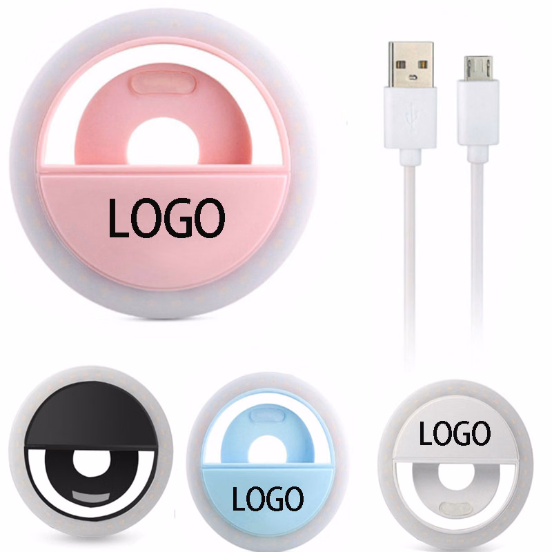 Rechargeable Portable Clip on Phone Selfie Light Ring for Phone/Laptop/Computer