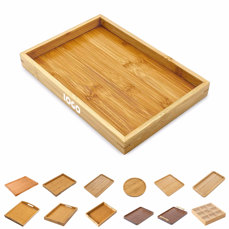 Wooden Nested Serving Tray With Handles