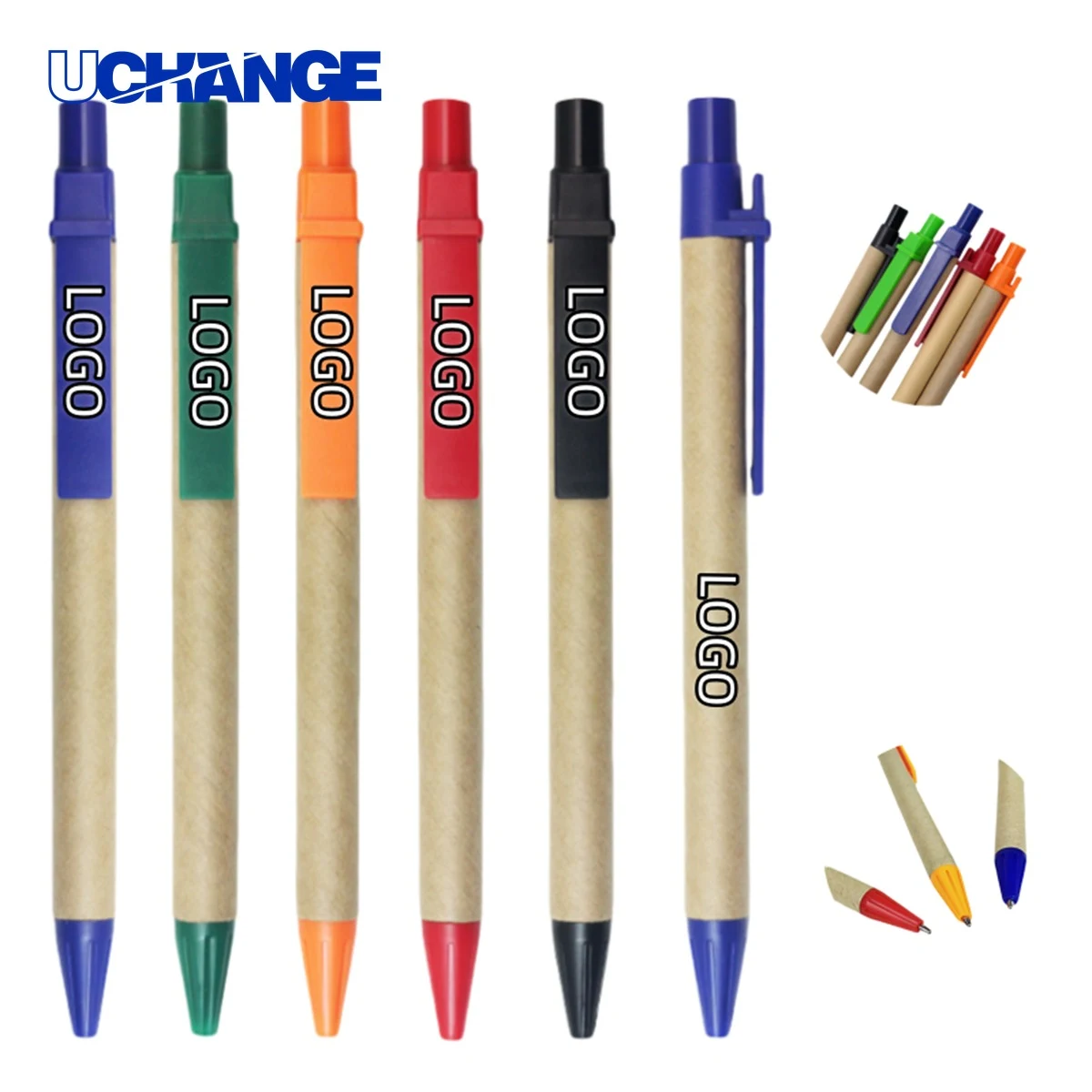 Paper Tube Environment friendly Ballpoint Pen for Eco Gifts, custom pen with logo imprint 1