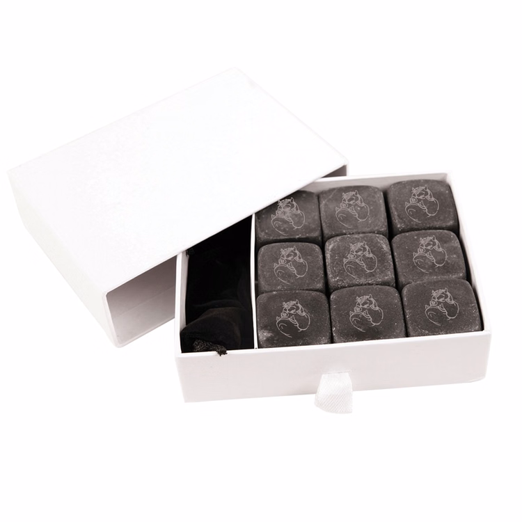 9pcs- 1" Whiskey Basalt Stone Set
