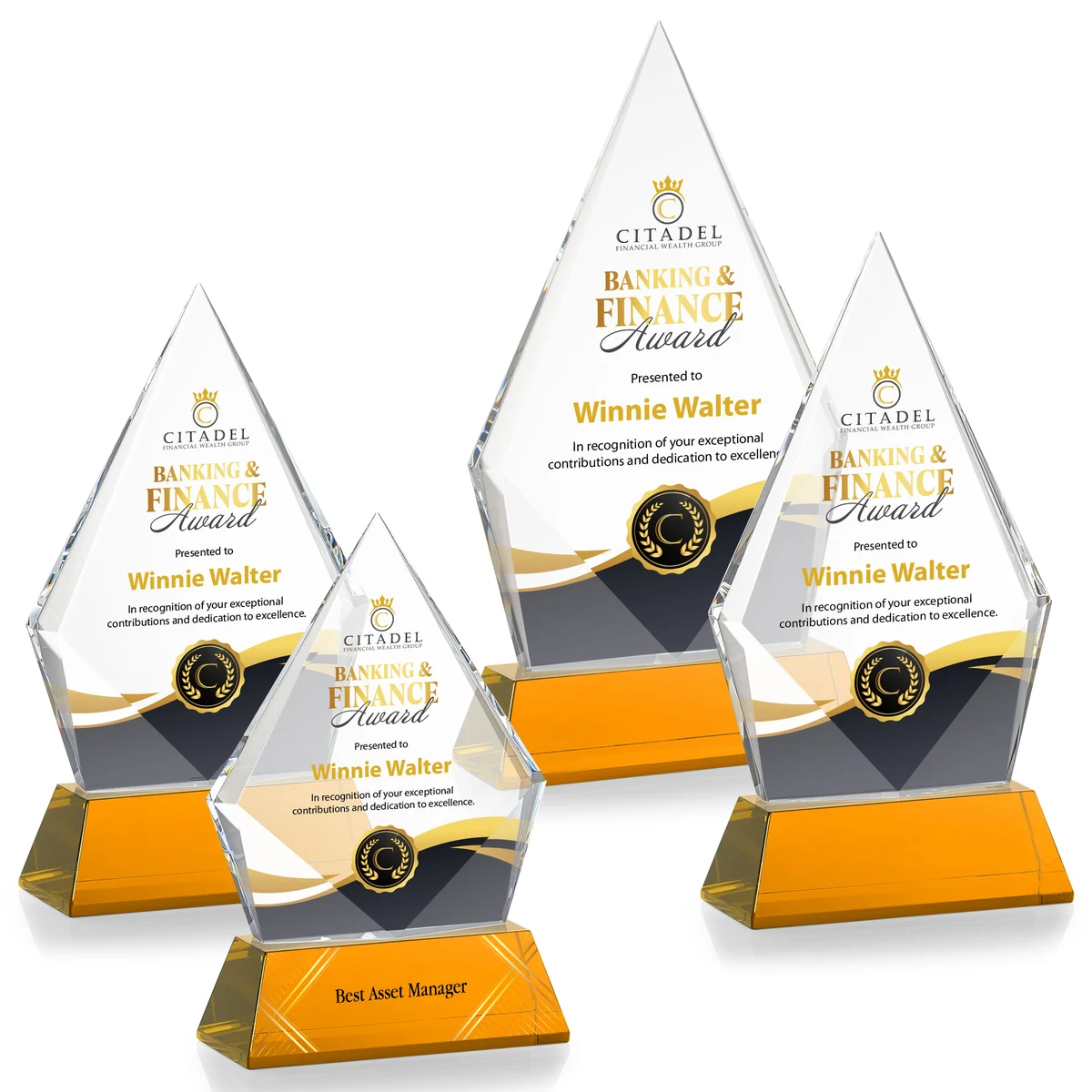 Shelton VividPrint™ Award on Newhaven Base - Amber 1