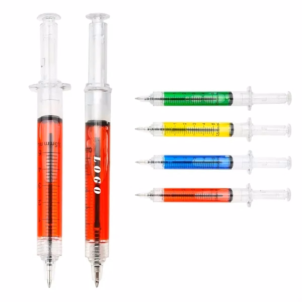 Custom Retractable Syringe Pen Black Ink — Fun Medical Gift for Healthcare Workers