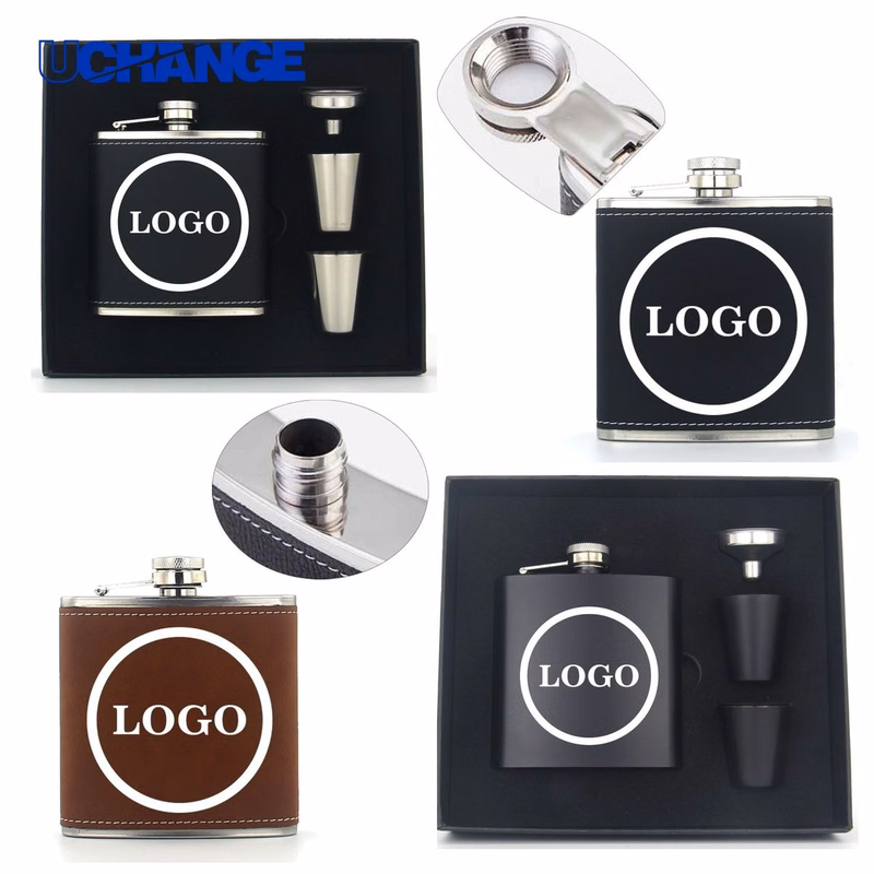 6oz Stainless Steel Wine Bottle Gift Set