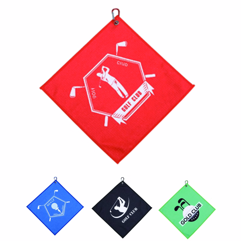 Square Golf Towel with Carabiner