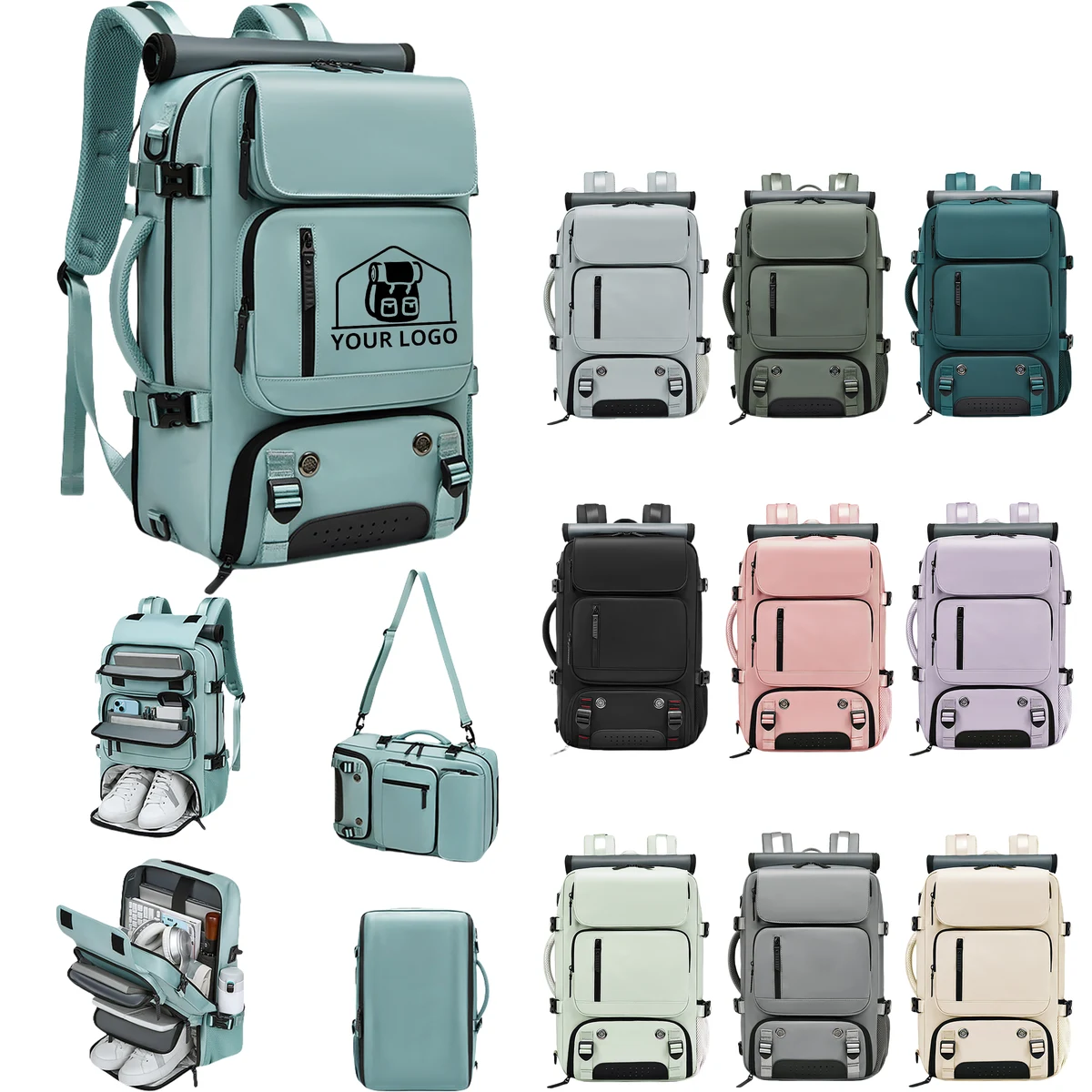Large Multifunction Travel Laptop Backpack 1